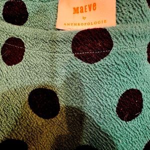 Maeve boatneck polka dots slight puff sleeve